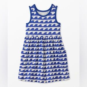 Hanna Andersson Blue and White Wave Pocket Tank Dress